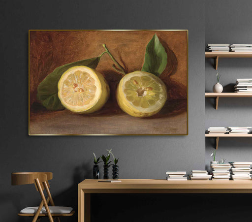 Juicy Yellow Lemon  Still Life Poster or Canvas Print Wall Art
