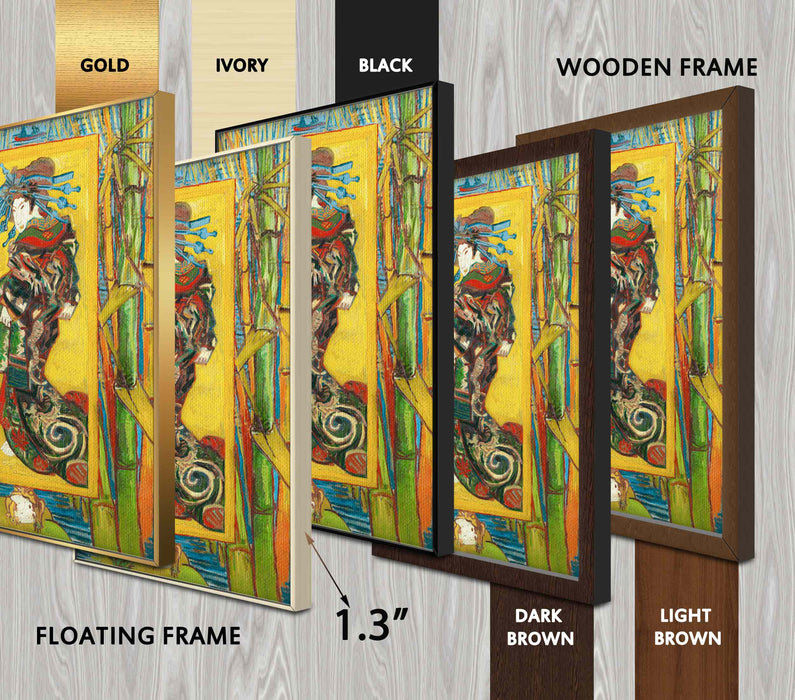 Vincent van Gogh Courtesan one panel Paper Poster or Canvas Print Framed Wall Art