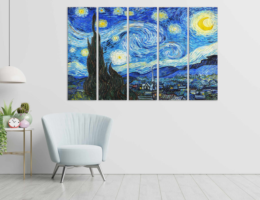 Van Gogh Starry Sky Retro Art Poster or Canvas Print Framed Wall Art