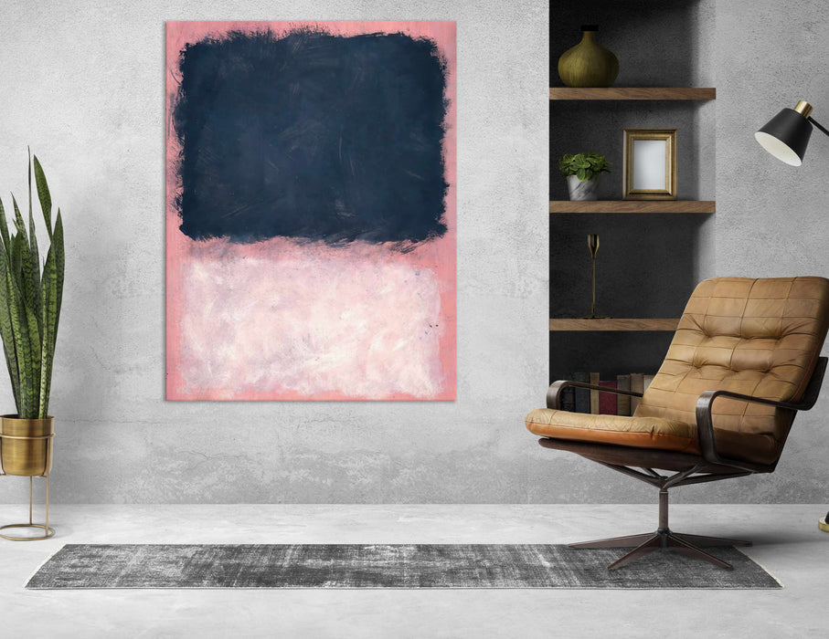 Dark Blue Pink Modern Aesthetic Home Decor for Living Room Bedroom Paper Poster or Canvas Print Framed Wall Art