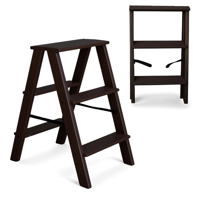 Natural Wooden folding small ladder