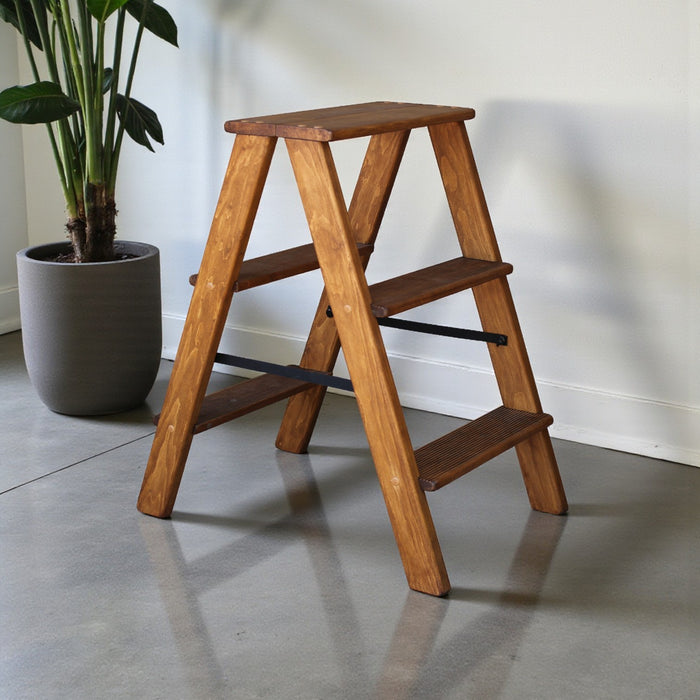 Natural Wooden folding small ladder