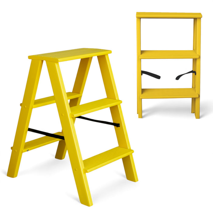 Natural Wooden folding small ladder