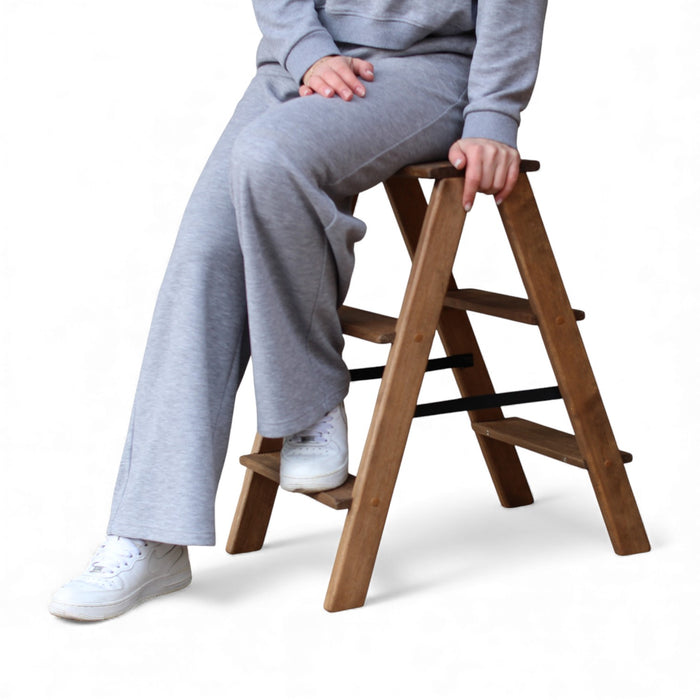 Natural Wooden folding small ladder