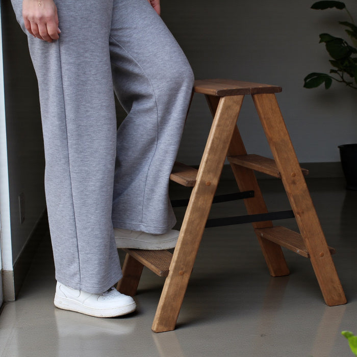 Natural Wooden folding small ladder