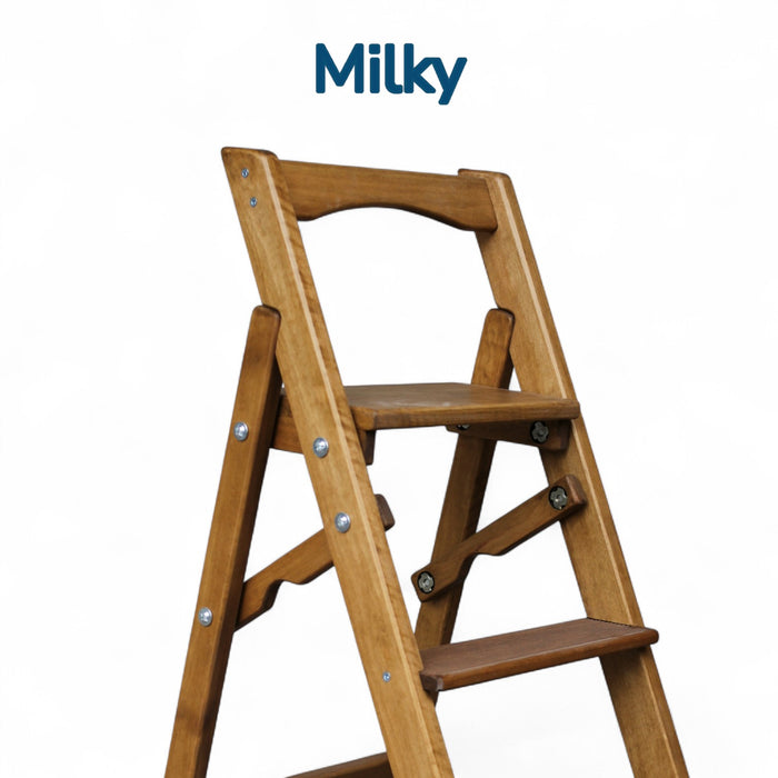 High Wooden Folding step ladder with 5 steps