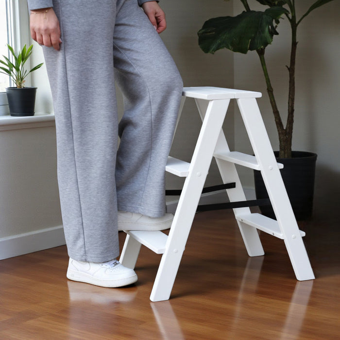 Natural Wooden folding small ladder