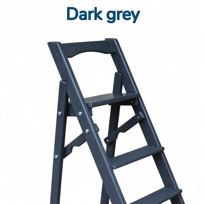 Folding wooden step ladder