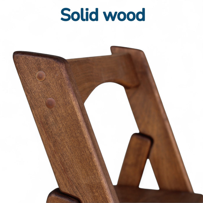 Folding wooden step ladder