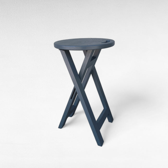 Gray graphite chair Folding wooden ash bar or kitchen stool
