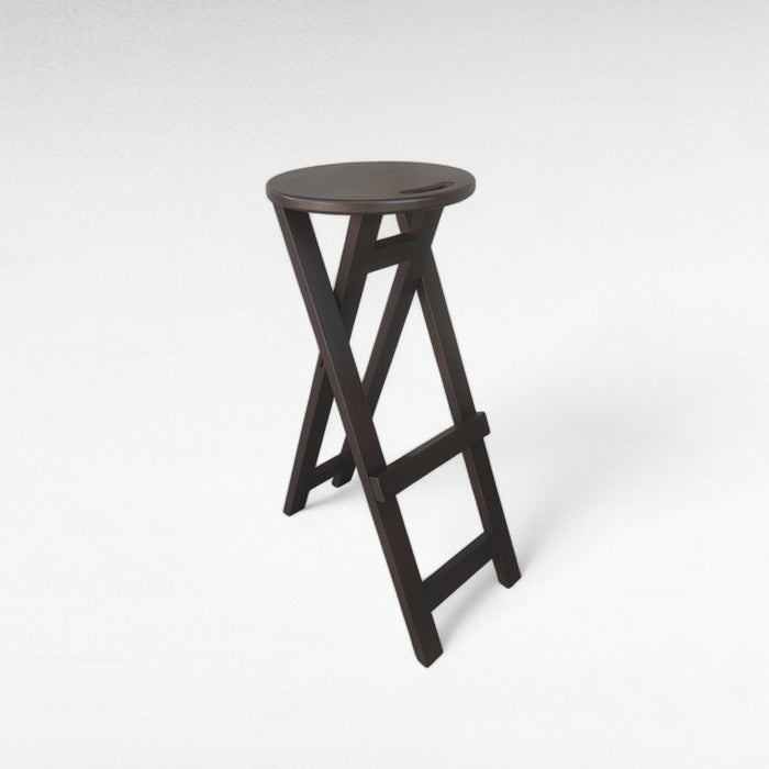 Dark brown chair Folding wooden ash bar or kitchen stool (Copy)
