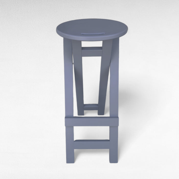 Gray chair Folding wooden ash bar or kitchen stool