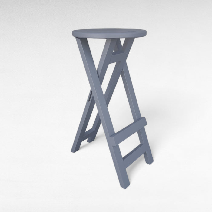 Gray chair Folding wooden ash bar or kitchen stool