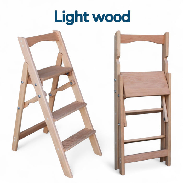 Small Folding wooden small step ladder 3 steps