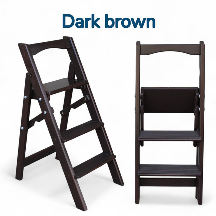 Small Folding wooden small step ladder 3 steps