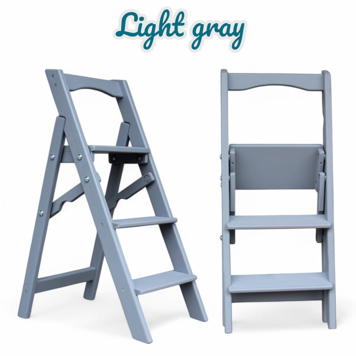 Folding wooden small step ladder