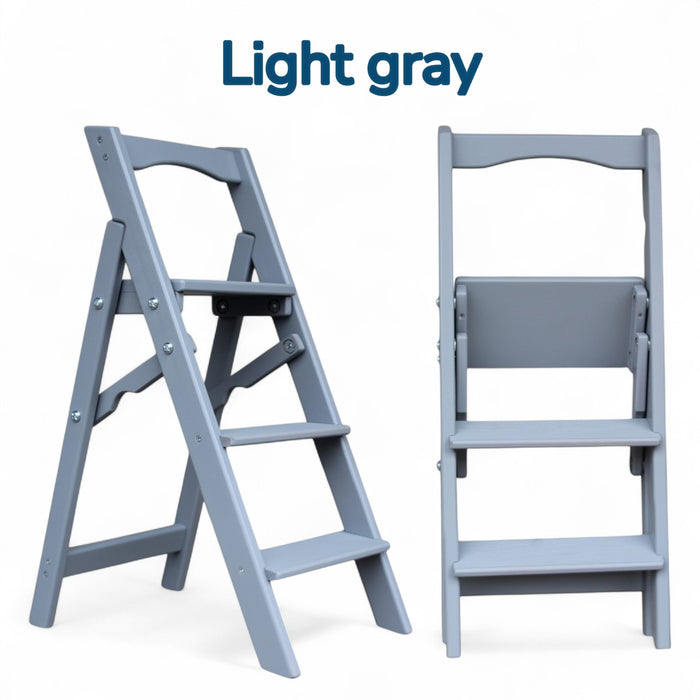 Small Folding wooden small step ladder 3 steps