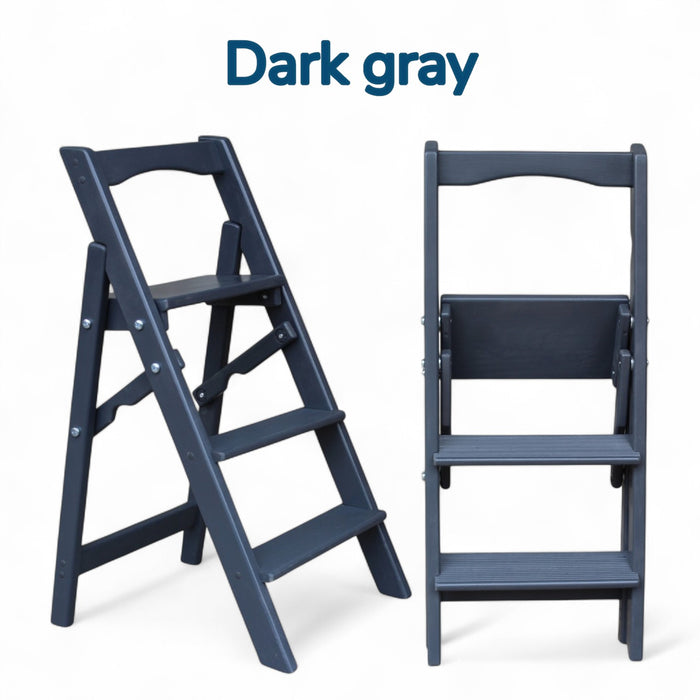 Small Folding wooden small step ladder 3 steps