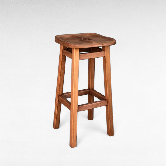 Tall Wooden Bar Stool Adam and Eve for Home Cafe or Pub High Chair with Ergonomic Shape for Man and Woman
