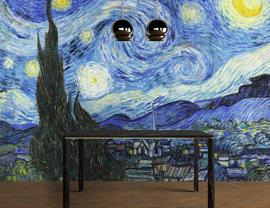 Starry Night Van Gogh on Self-adhesive Fabric or Non-Woven Wallpaper