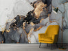 Watercolor Flow With Gold on Self-Adhesive Fabric or Non-Woven Wallpape